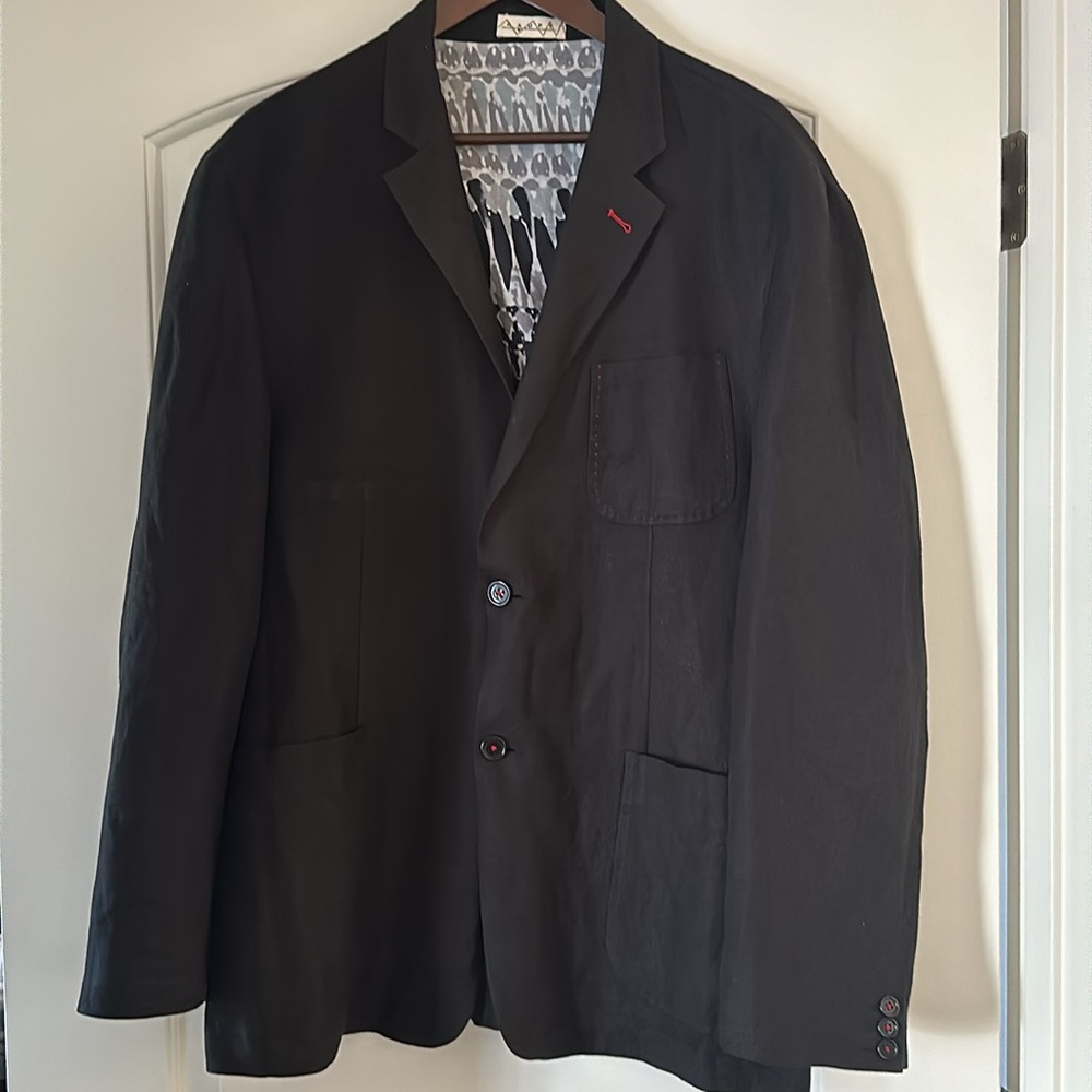 Haupt unstructured linen 2 button lightweight blazer sz 54